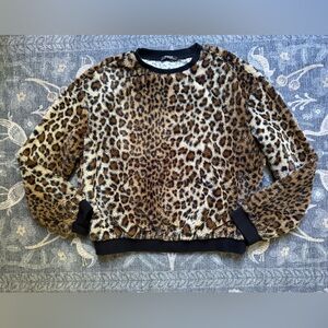 Zara Leopard Print Sweatshirt - Brown and Black